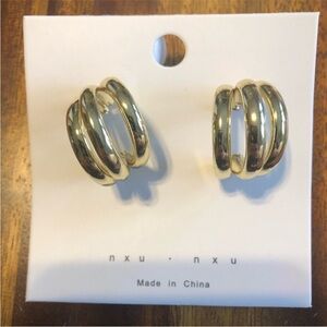 3/$20 gold tone hoop earrings